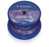 DVD+R lemez, AZO, 4,7GB, 16x, 50 db, hengeren, VERBATIM