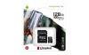 Memóriakártya, microSDXC, 128GB, CL10/UHS-I/U1/V10/A1, adapter, KINGSTON 