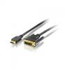 HDMI - DVI-D kábel, aranyozott, 3 m, EQUIP