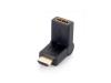 Adapter, HDMI-HDMI átalakító, 90°-ban hajlítható, EQUIP