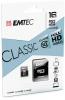 Memóriakártya, microSDHC, 16GB, CL10, 20/12 MB/s, adapter, EMTEC 