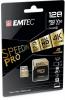 Memóriakártya, microSDXC, 128GB, UHS-I/U3/V30/A2, 100/95 MB/s, adapter, EMTEC 