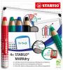 Jelölőceruza készlet, fehértáblához, flipchartpapírhoz kúpos, STABILO 