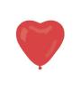 Léggömb, 25 cm, szív alakú, piros