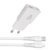 Hálózati töltő + USB-C - Lightning (Apple) kábel,  AVAX 