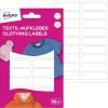 Ruhacímke, műanyag, iskolai, 45x13 mm, kézzel írható, AVERY ZWECKFORM, fehér, 36 címke/csomag