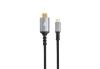 Kábel, USB-C/HDMI 2.0, fonott, 1,5 m, AVAX Kábel, USB-C/HDMI 2.0, fonott, 1,5 m, AVAX