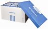 Archiválókonténer, levehető tető, 545x363x317 mm, karton, DONAU, kék-fehér