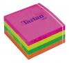 Öntapadó jegyzettömb, 76x76 mm, 400 lap, TARTAN, vegyes neon színek